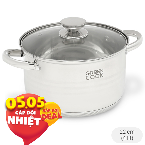 Nồi inox 5 đáy Green Cook GCS243-22IH