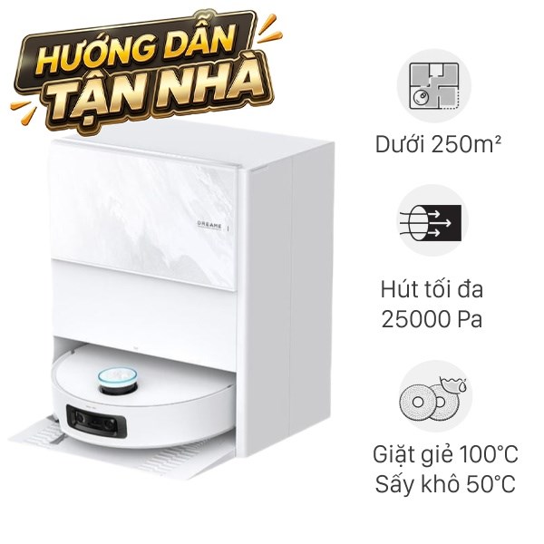 Robot hút bụi lau nhà Dreame Aqua 10 Pro Track - Trắng