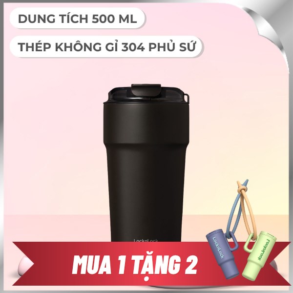 Bình giữ nhiệt nóng lạnh Inox 500 ml Lock&Lock LHC4357BLK