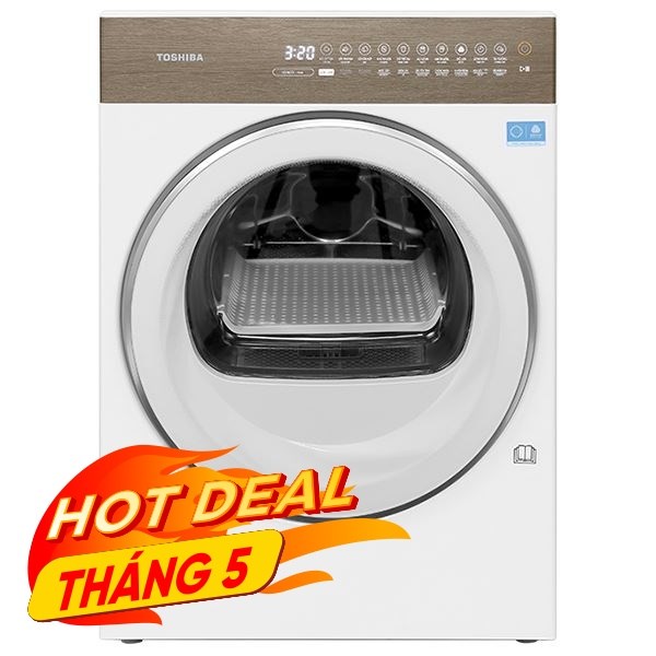 Máy sấy bơm nhiệt Toshiba 8 Kg TD-T37BS90HWV(WT)