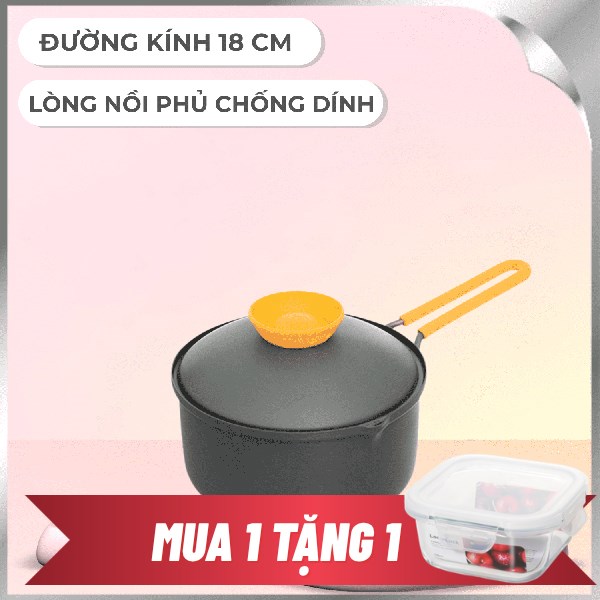 Nồi nhôm chống dính nắp nhôm 18 cm Lock