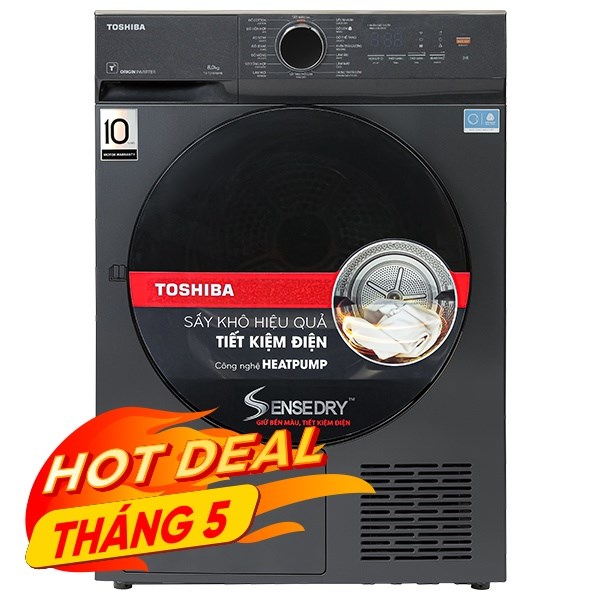 Máy sấy bơm nhiệt Toshiba 8 Kg TD-T21B90HWV(MG)