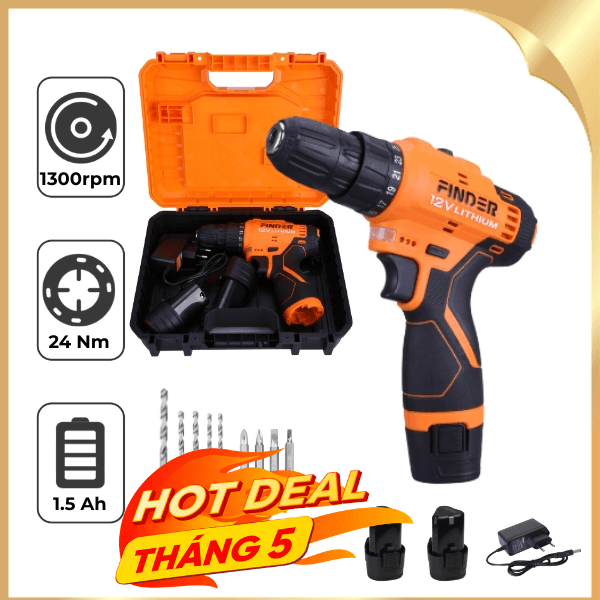 Máy khoan pin Finder FD10041223 12V