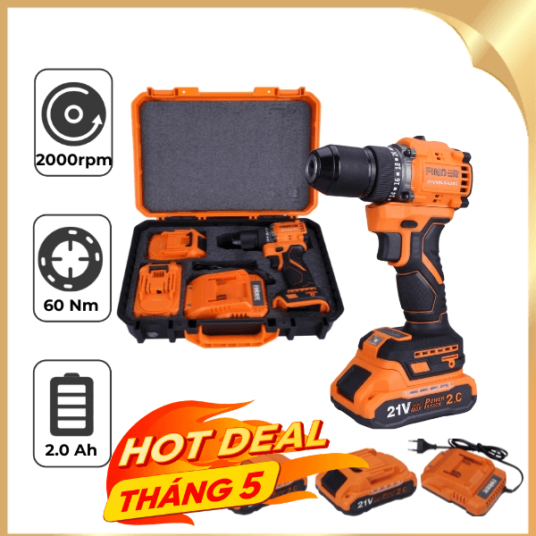 Máy khoan pin Finder FD10182123 21V