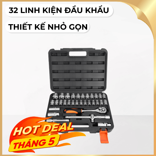 Bộ dụng cụ đầu khẩu 1/2 32 món Finder 192537