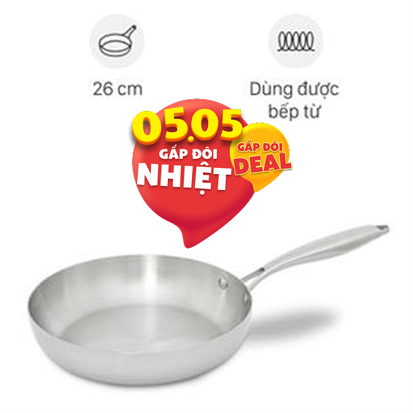 Chảo inox đáy từ AVA CW-TP001F