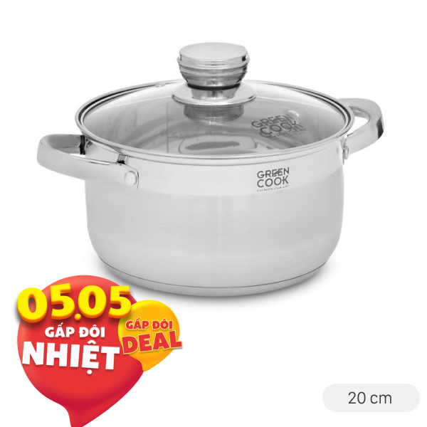Nồi inox 3 đáy Green Cook GCS2515-20IH