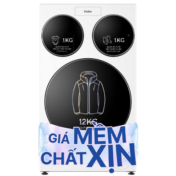 Haier Inverter 14 kg (12 kg + 2x1 kg) 3 lồng MultiWash HW140-BD14697WU1