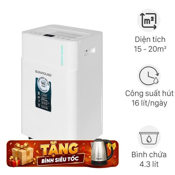 Máy hút ẩm Sunhouse SHD-DHB1602 300W