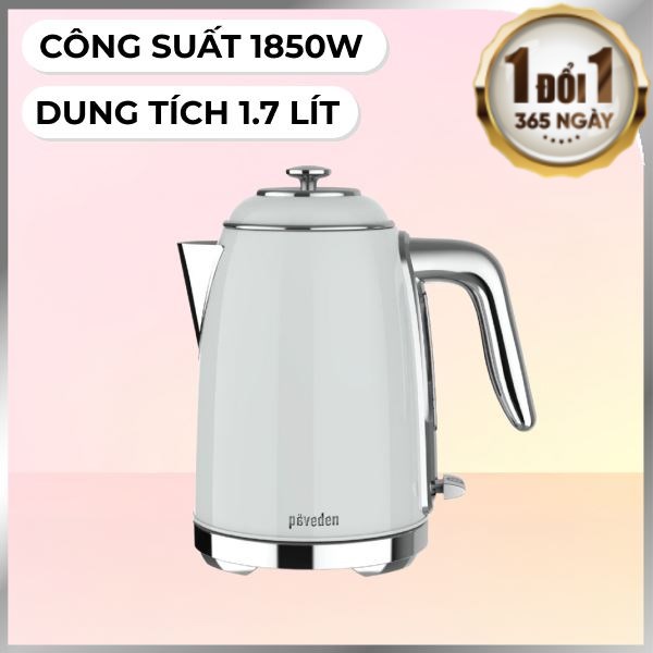 Ấm đun siêu tốc Paveden 1.7 lít PKT-1718GR Mẫu mới