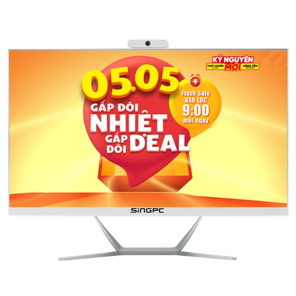 SingPC AIO M24N19M5-W N100/16GB/512GB/23.8" Full HD/Bàn Phím/Chuột/Win11Pro
