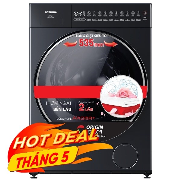 Toshiba Inverter Giặt 15 Kg - Sấy 9 Kg TWD-T35BP160MWV(MG)
