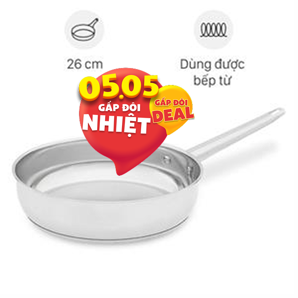 Chảo inox đáy từ Sunhouse Healthy IN26M9