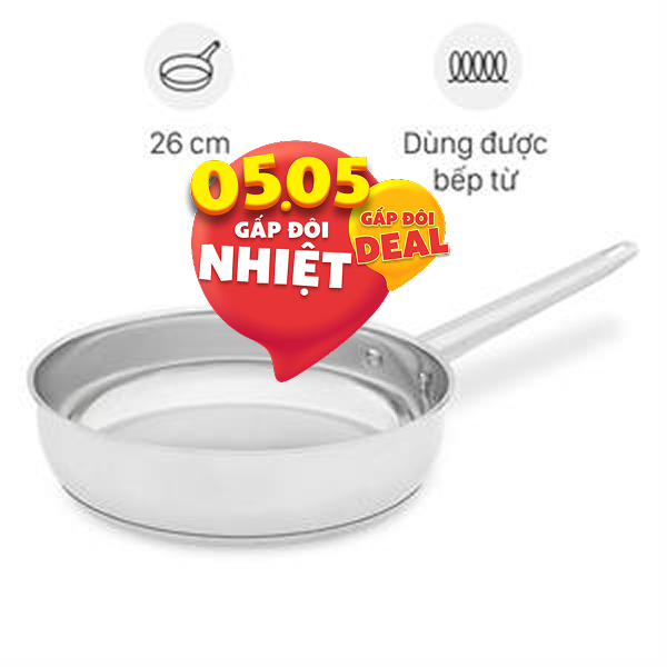 Chảo inox nguyên khối đáy từ Inochi Omi Gourmet HIN.CRIN.GM24