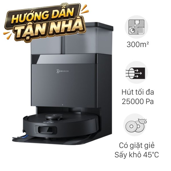 Robot hút bụi lau nhà Ecovacs T30C Prime Omni Đen