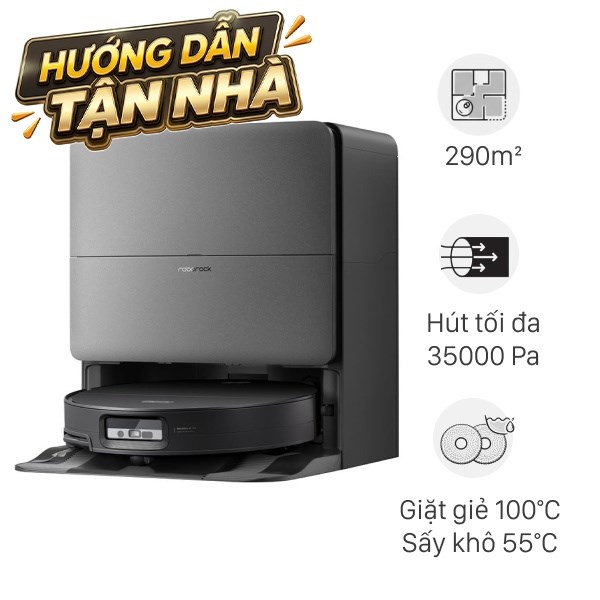 Robot hút bụi lau nhà Roborock Saros 20 Sonic Complete - Đen