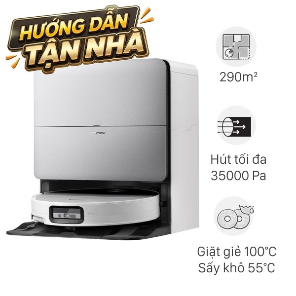 Robot hút bụi lau nhà Roborock Saros 20 Sonic Complete - Trắng
