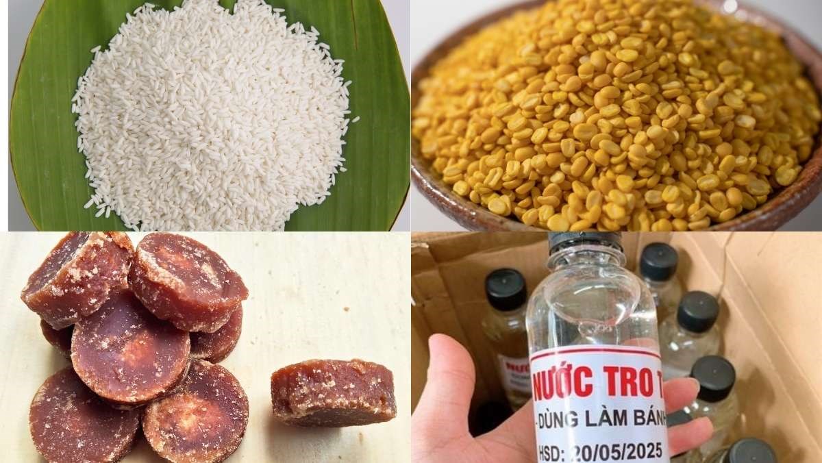 Nguyên liệu món ăn cách làm bánh ú tro nhân đậu xanh dẻo ngon chuẩn vị cho ngày tết đoan ngọ