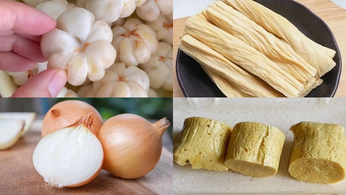 Nguyên liệu món ăn gỏi măng cụt chay