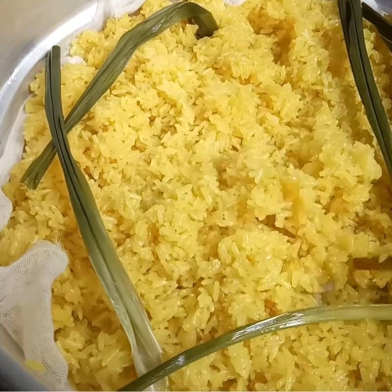 Bước 6 Cách nấu xôi màu vàng bằng xửng hấp Xôi nghệ
