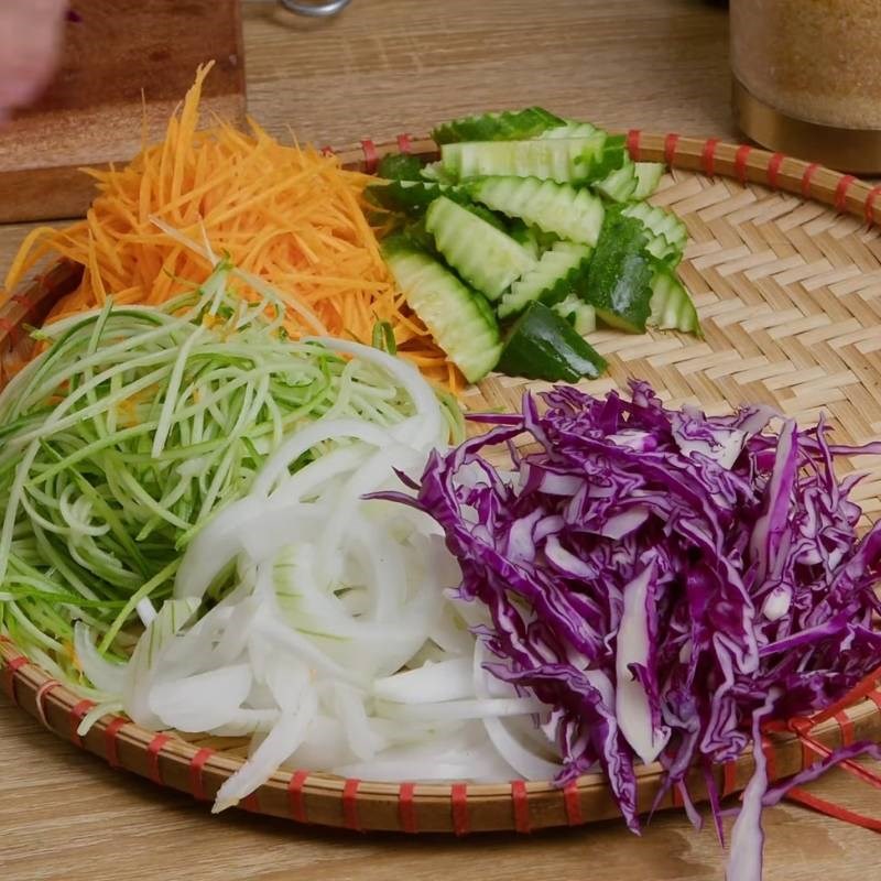Bước 3 Chuẩn bị rau củ Gỏi gà măng cụt