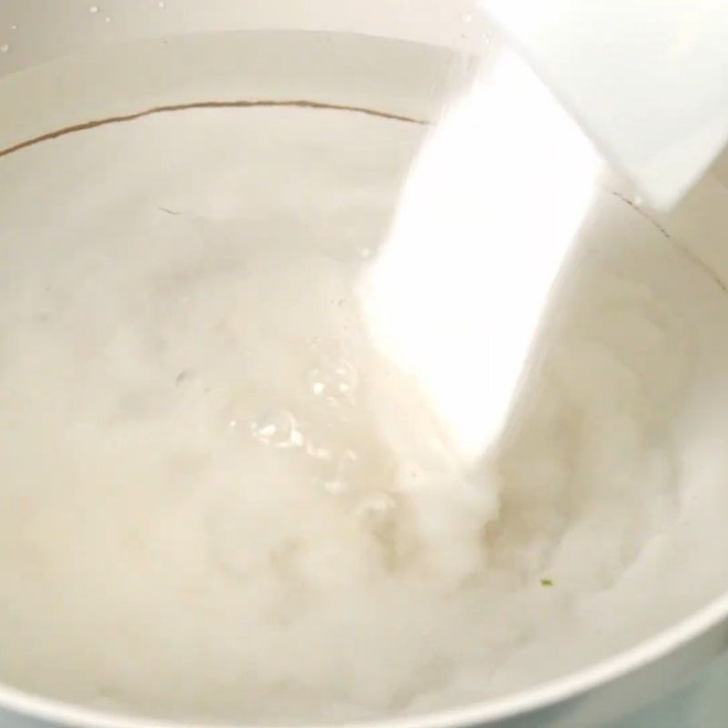 Bước 2 Nấu rau câu topping Dừa tắc trái cây Thái Lan