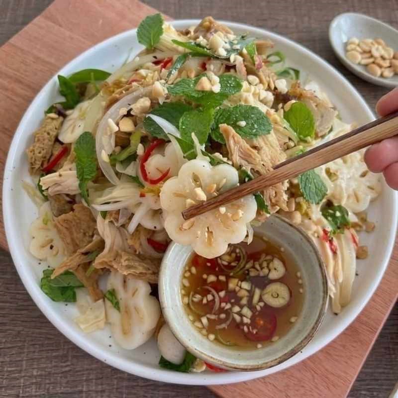 Bước 4 Thành phẩm Gỏi măng cụt chả chay