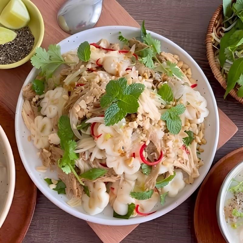 Bước 4 Thành phẩm Gỏi măng cụt chả chay