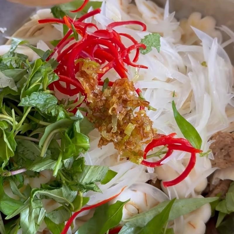 Bước 3 Trộn gỏi măng cụt chay Gỏi măng cụt chả chay
