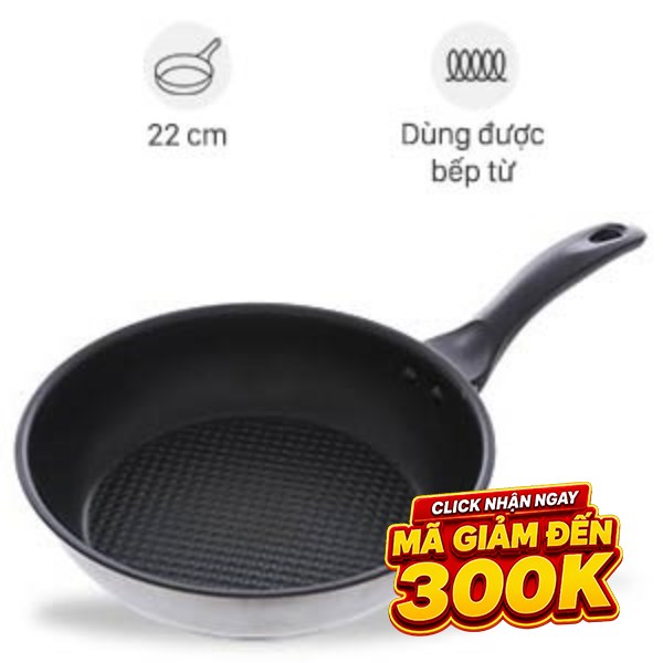 Chảo inox chống dính đáy từ Fivestar CKD22-3DI