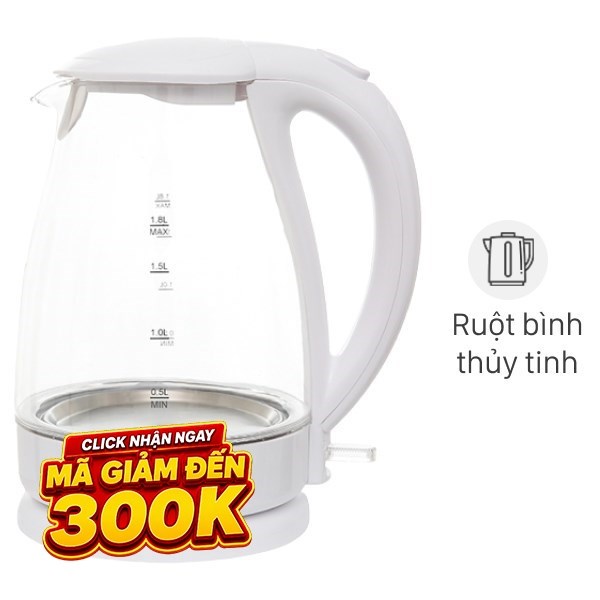 Bình đun siêu tốc Delites 1.8 lít ST18G02