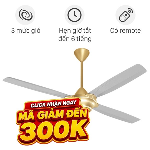 Quạt trần Panasonic 4 cánh F-56MZG-GO 59W