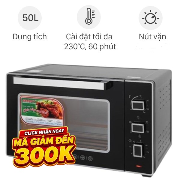 Lò nướng thùng Sanaky 2000W VH5099S2D 50 lít