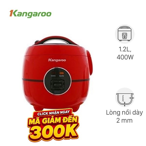 Nồi cơm nắp gài Kangaroo 1.2 lít KG822