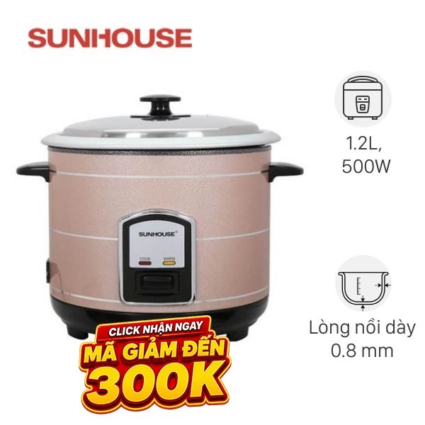 Nồi cơm nắp rời Sunhouse 1.2 lít SHD8105