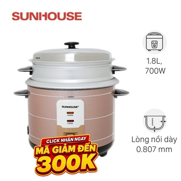 Nồi cơm nắp rời Sunhouse 1.8 lít SHD8125