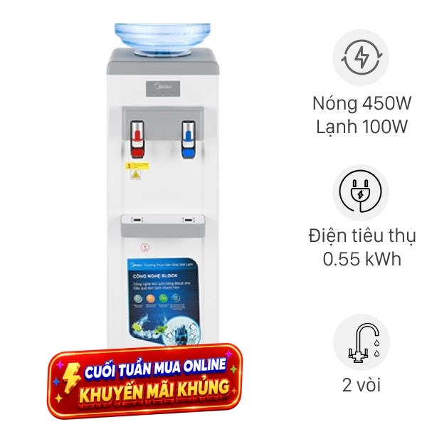 Cây nước nóng lạnh Midea YL1932S 550W