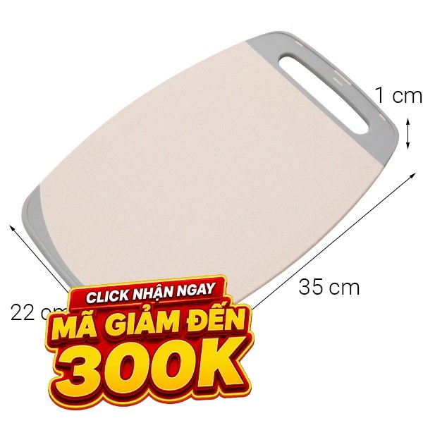 Thớt đa năng lúa mạch oval 35 x 22 cm Delites LD-CB001B