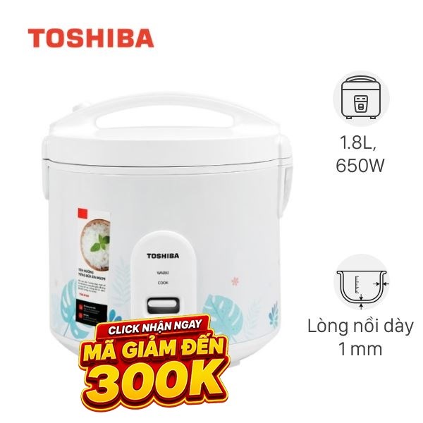 Nồi cơm nắp gài Toshiba 1.8 lít RC-18JH2PV(B)