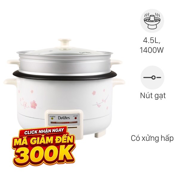 Nồi lẩu điện Delites CBR45-90 4.5 lít