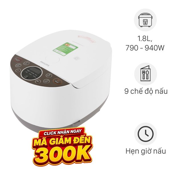 Nồi cơm điện tử Philips 1.8 lít HD4515