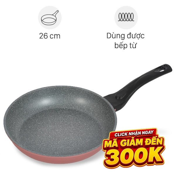 Chảo nhôm chống dính vân đá đáy từ Happycook Aura AFP-26IH