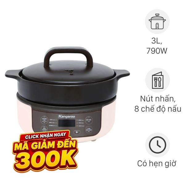 Nồi hầm dưỡng sinh Kangaroo KG3SC1 3 lít