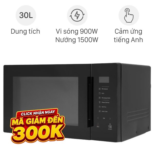 Lò vi sóng có nướng Samsung MG30T5018CK/SV