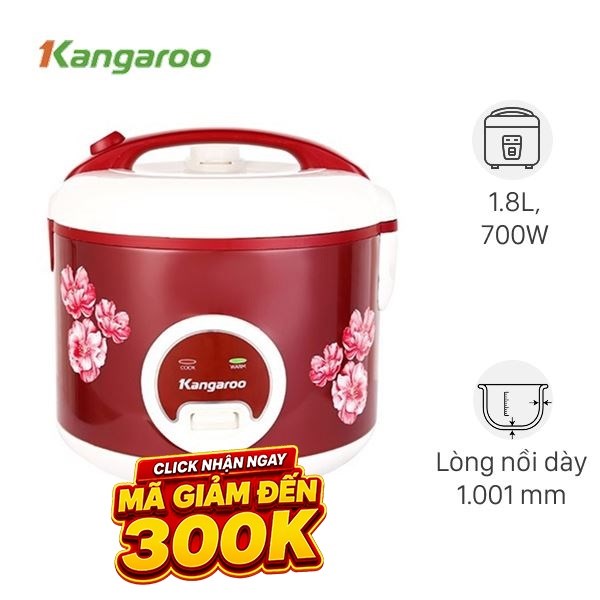 Nồi cơm nắp gài Kangaroo 1.8 lít KG378H