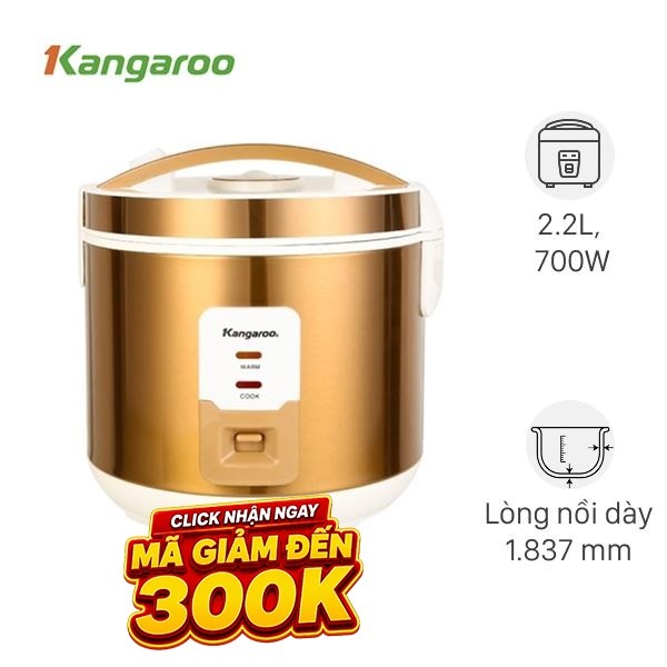 Nồi cơm nắp gài Kangaroo 2.2 lít KG572