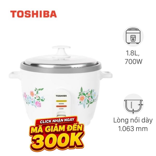 Nồi cơm nắp rời Toshiba 1.8 lít RC-18MH1PV(F)
