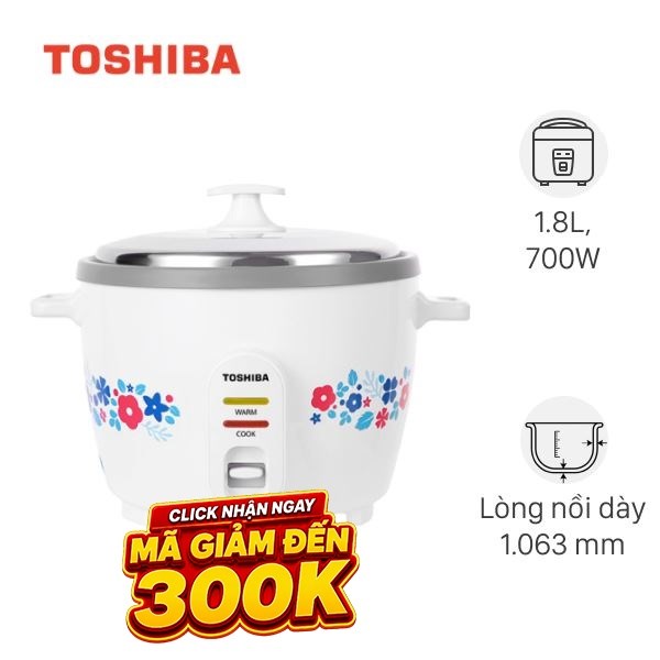 Nồi cơm nắp rời Toshiba 1.8 lít RC-18MH2PV(F)
