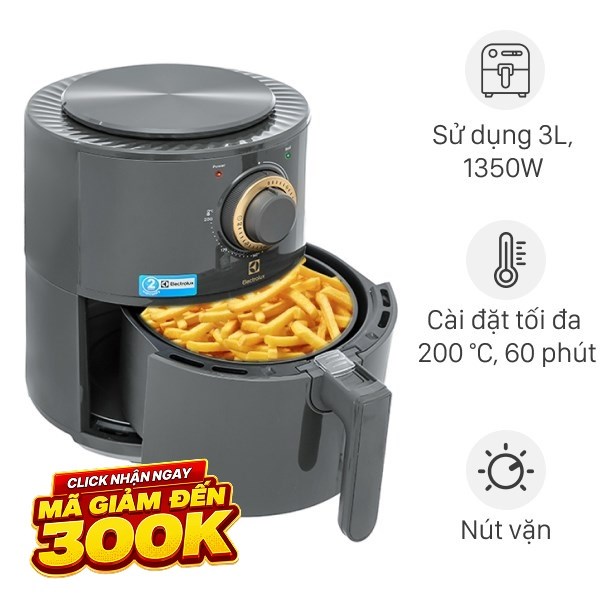 Nồi chiên không dầu Electrolux 3 lít E6AF1-220K