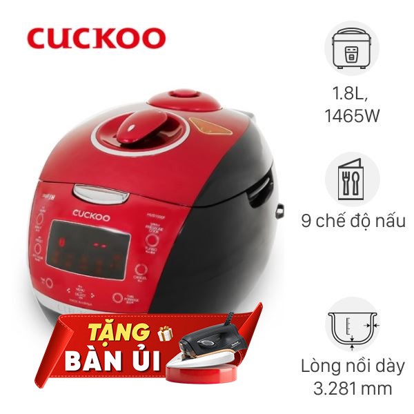 Nồi cơm áp suất cao tần Cuckoo 1.8 lít CRP-HUS1000F